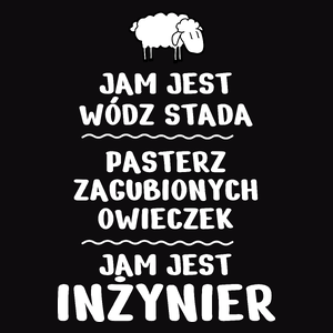 Jam Jest Inżynier Wódz Stada - Męska Koszulka Czarna