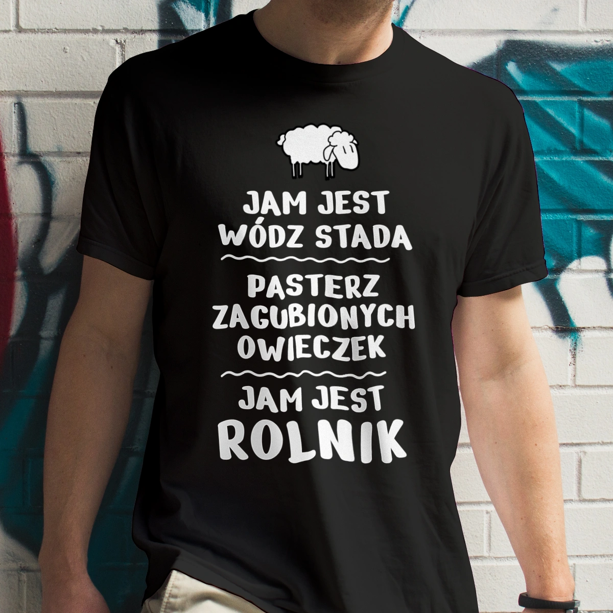 Jam Jest Rolnik Wódz Stada - Męska Koszulka Czarna