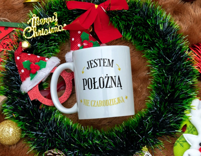 Jestem położną nie czarodziejką - Kubek Biały