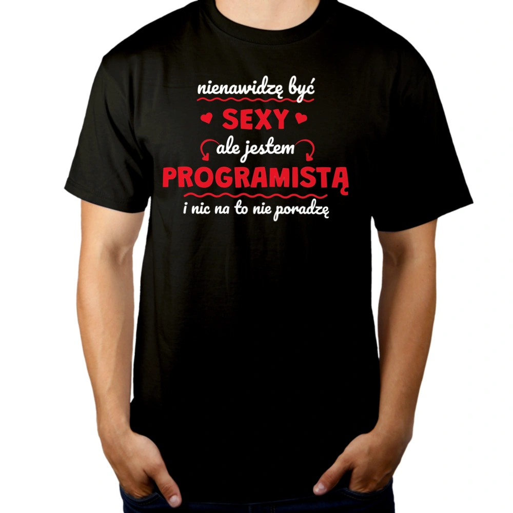 Sexy Programista - Męska Koszulka Czarna