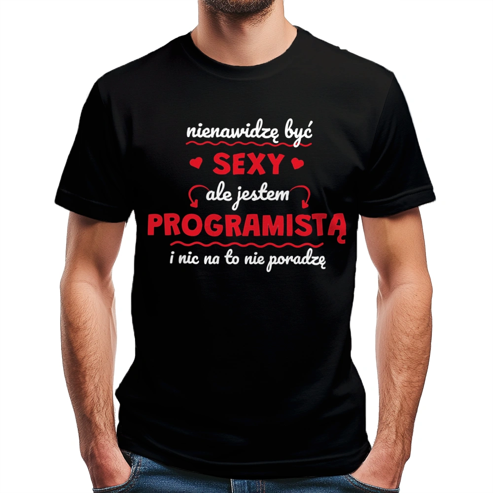 Sexy Programista - Męska Koszulka Czarna