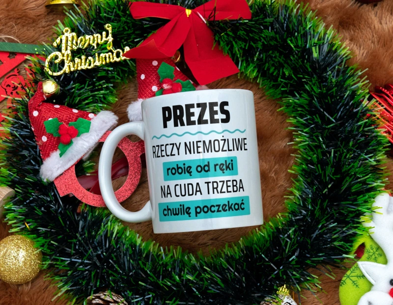 Prezes - Rzeczy Niemożliwe Robię Od Ręki - Kubek Biały