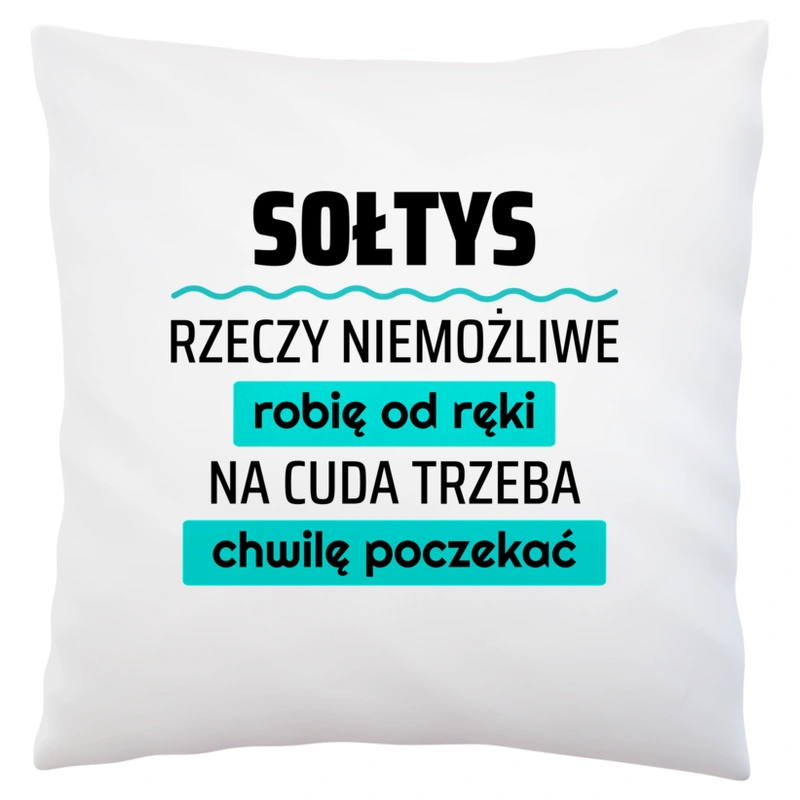 Sołtys - Rzeczy Niemożliwe Robię Od Ręki - Na Cuda Trzeba Chwilę Poczekać - Poduszka Biała