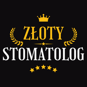 Złoty Stomatolog - Męska Koszulka Czarna