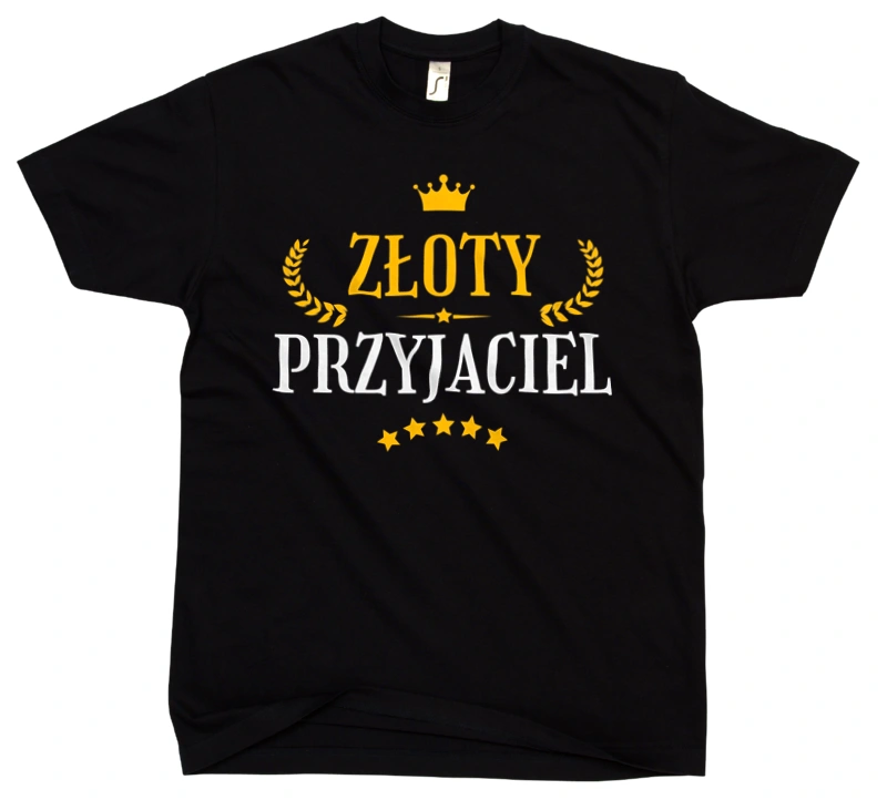 Złoty Przyjaciel - Męska Koszulka Czarna