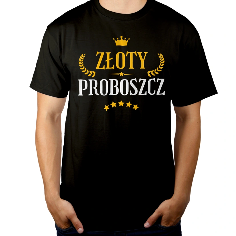 Złoty proboszcz - Męska Koszulka Czarna