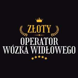 Złoty operator wózka widłowego - Męska Koszulka Czarna