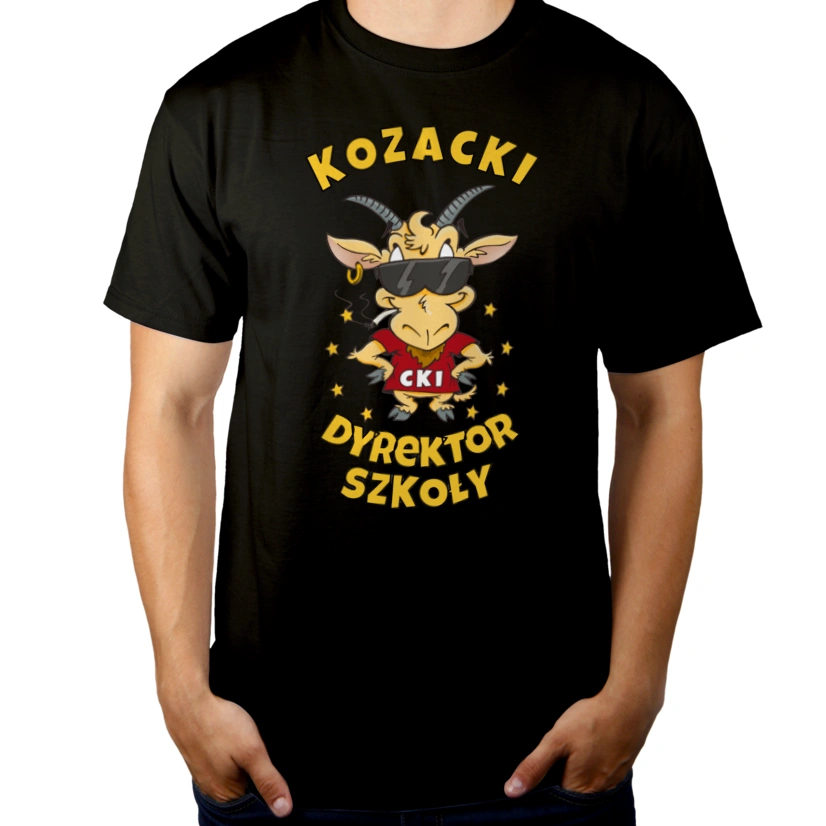 Kozacki Dyrektor Szkoły - Męska Koszulka Czarna