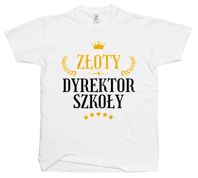 Złoty dyrektor szkoły - Męska Koszulka Biała