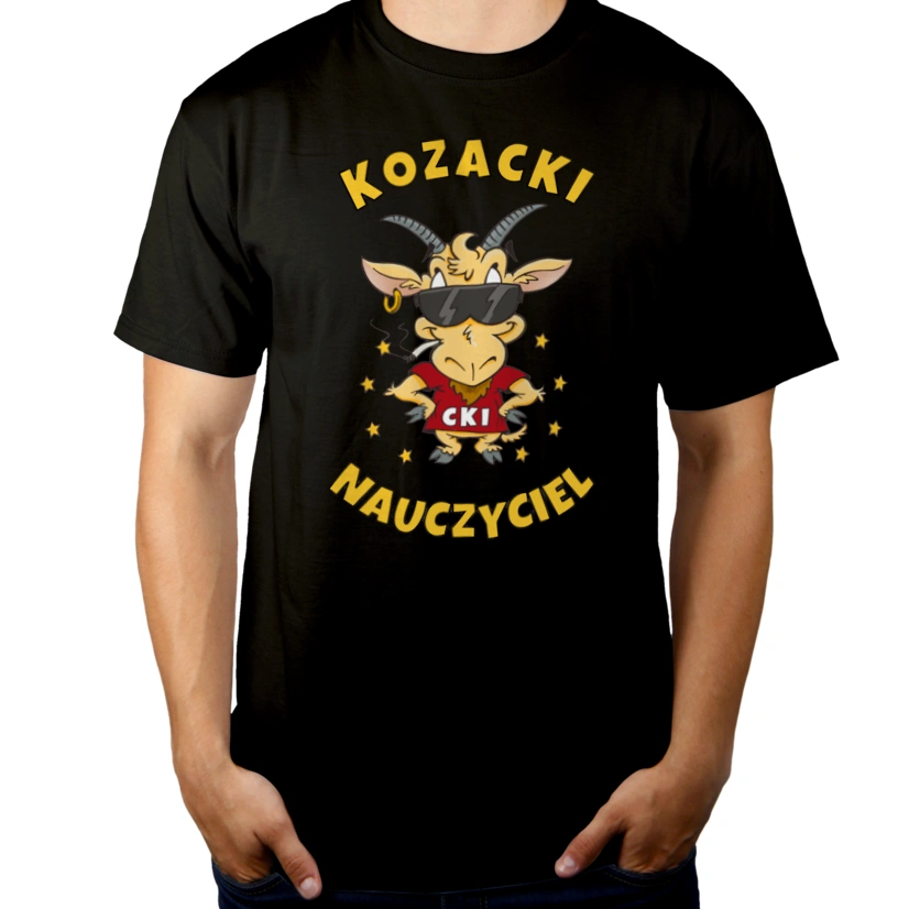 Kozacki Nauczyciel - Męska Koszulka Czarna