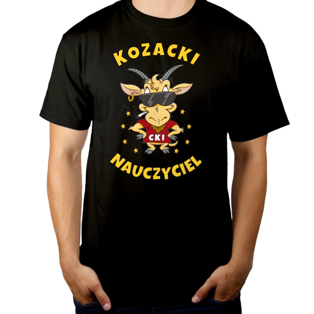 Kozacki Nauczyciel - Męska Koszulka Czarna