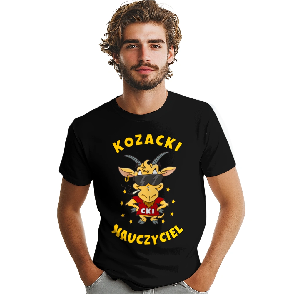 Kozacki Nauczyciel - Męska Koszulka Czarna