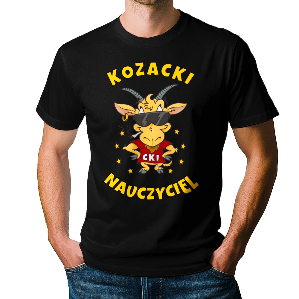 Kozacki Nauczyciel - Męska Koszulka Czarna