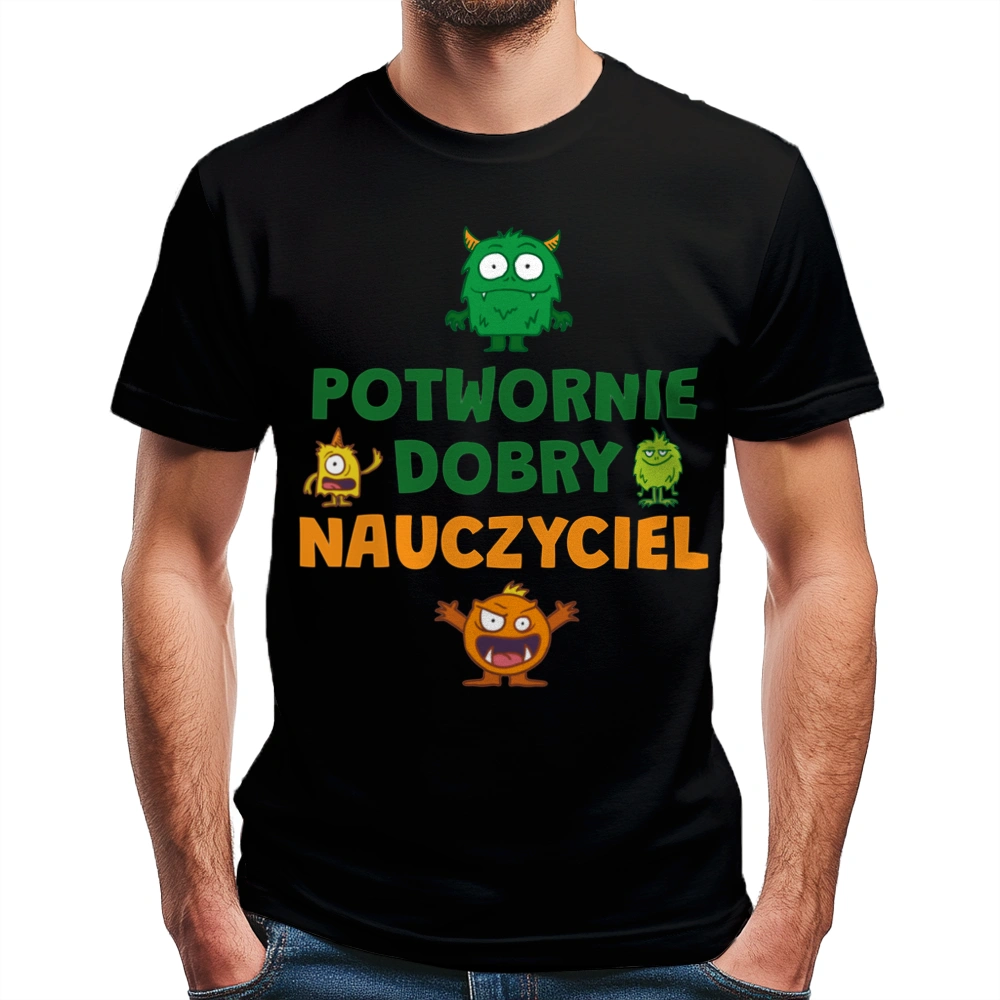 Potwornie Dobry Nauczyciel - Męska Koszulka Czarna