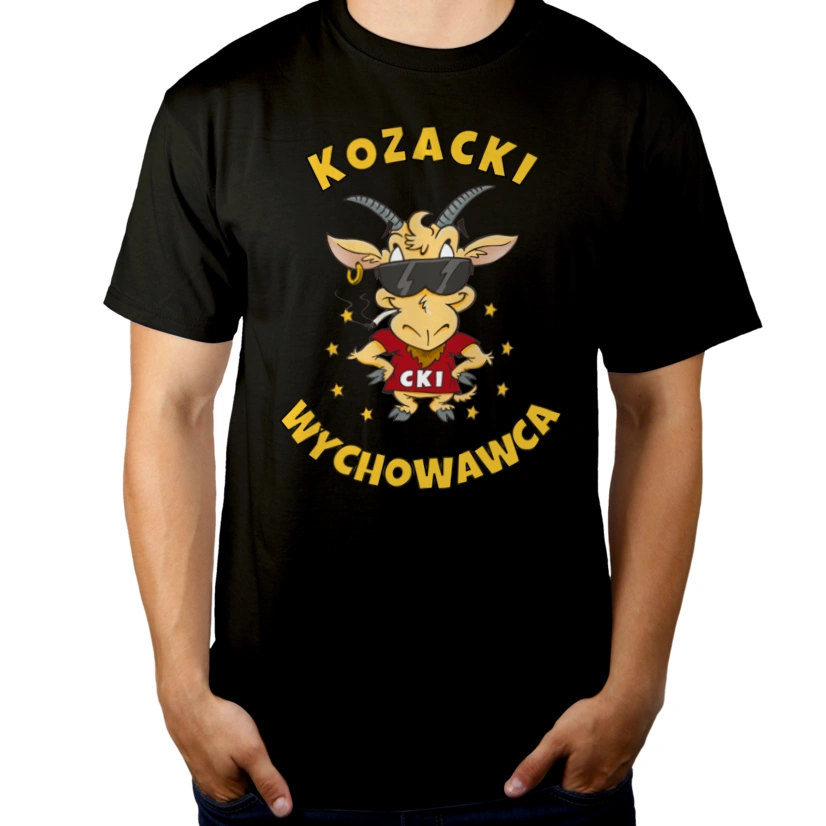 Kozacki Wychowawca - Męska Koszulka Czarna