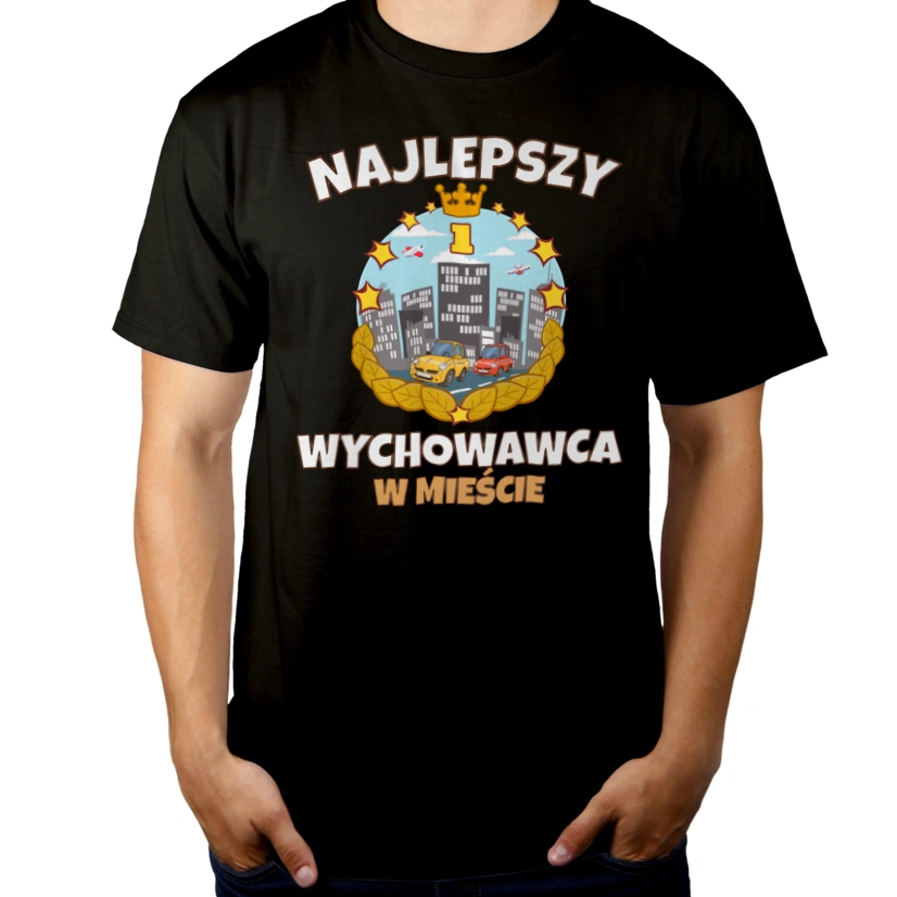 Najlepszy Wychowawca W Mieście - Męska Koszulka Czarna