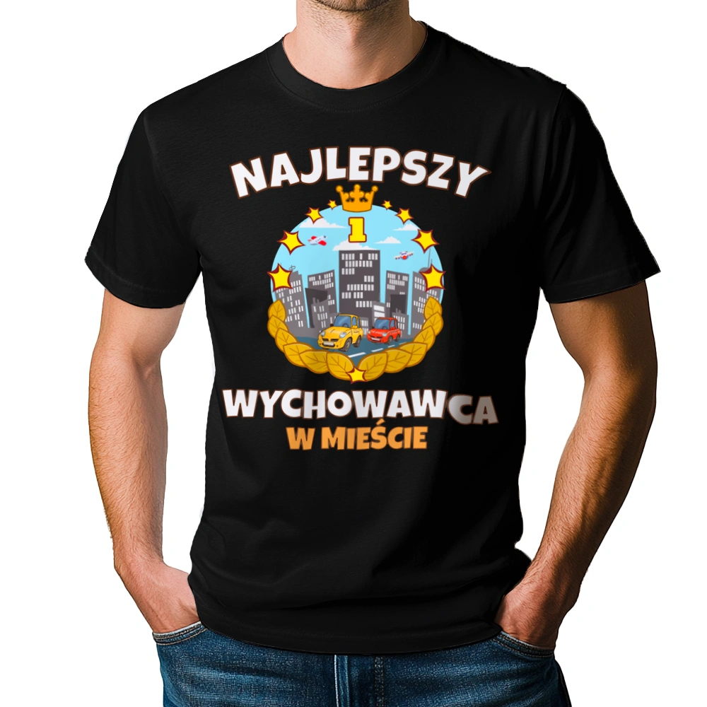 Najlepszy Wychowawca W Mieście - Męska Koszulka Czarna