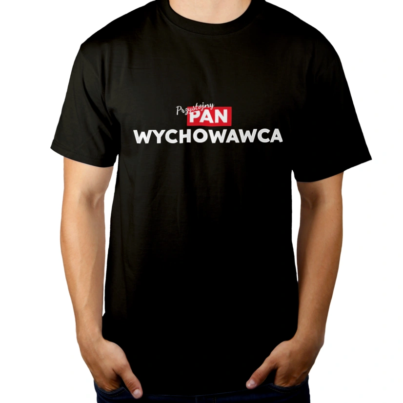 Przystojny Pan Wychowawca - Męska Koszulka Czarna