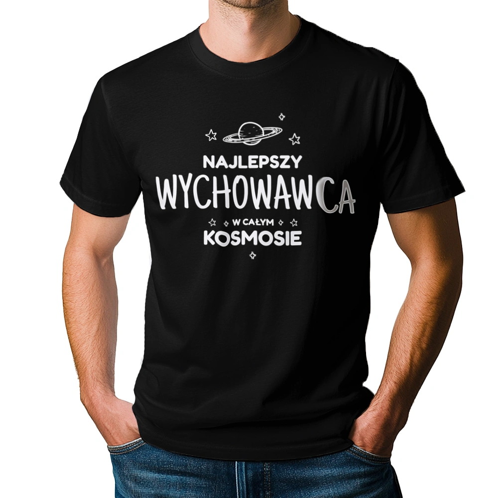 Najlepszy Wychowawca W Kosmosie - Męska Koszulka Czarna