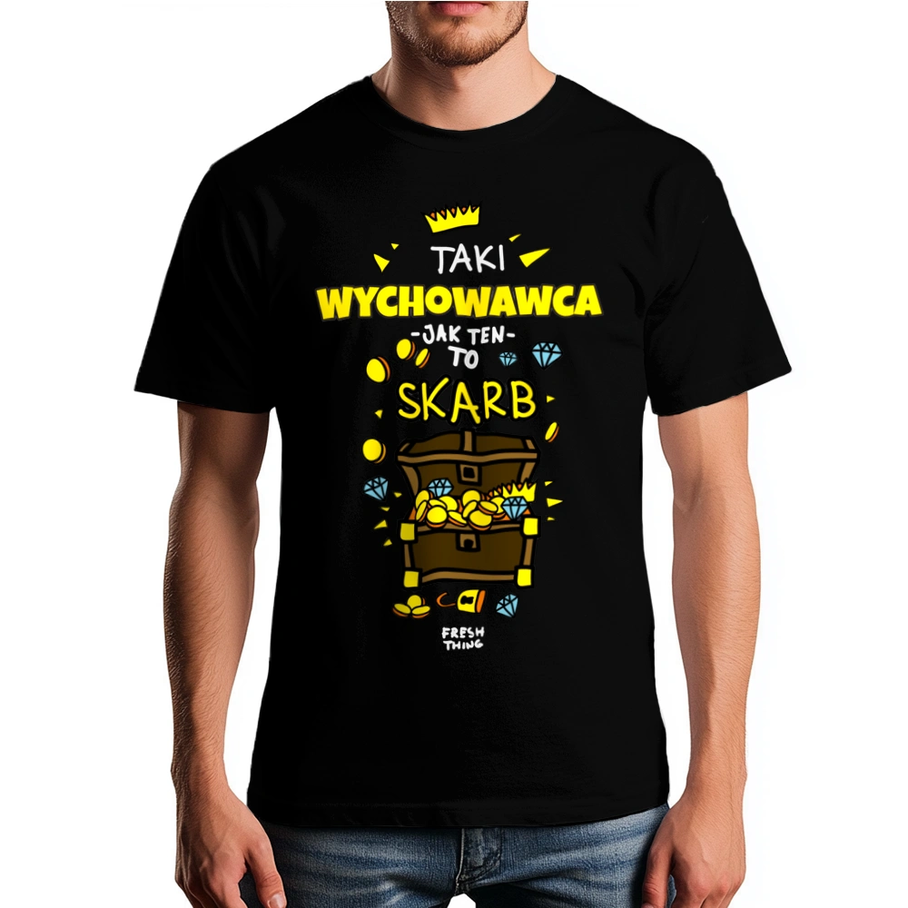 Taki Wychowawca To Skarb - Męska Koszulka Czarna