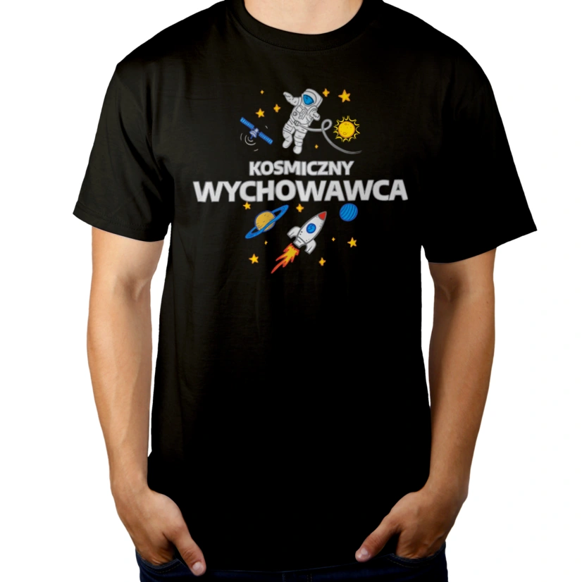 Kosmiczny Wychowawca - Męska Koszulka Czarna