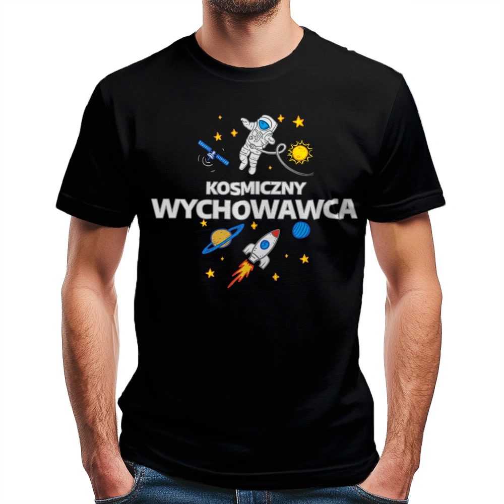 Kosmiczny Wychowawca - Męska Koszulka Czarna