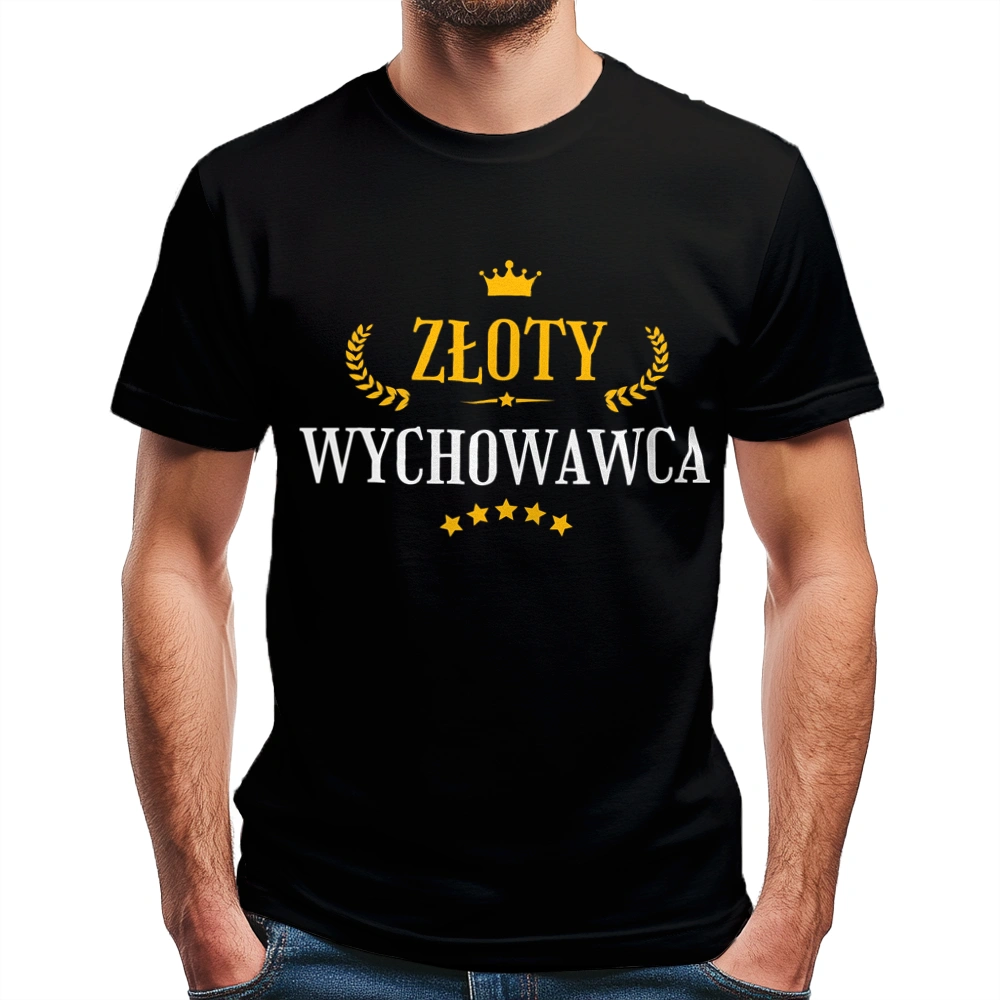 Złoty Wychowawca - Męska Koszulka Czarna