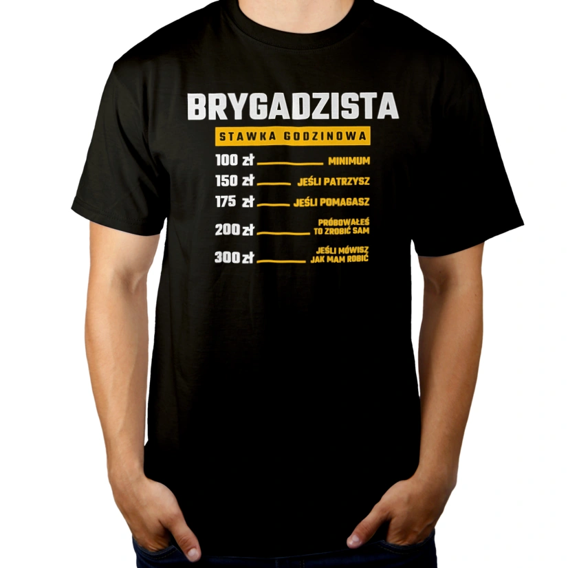 Stawka Godzinowa Brygadzista - Męska Koszulka Czarna