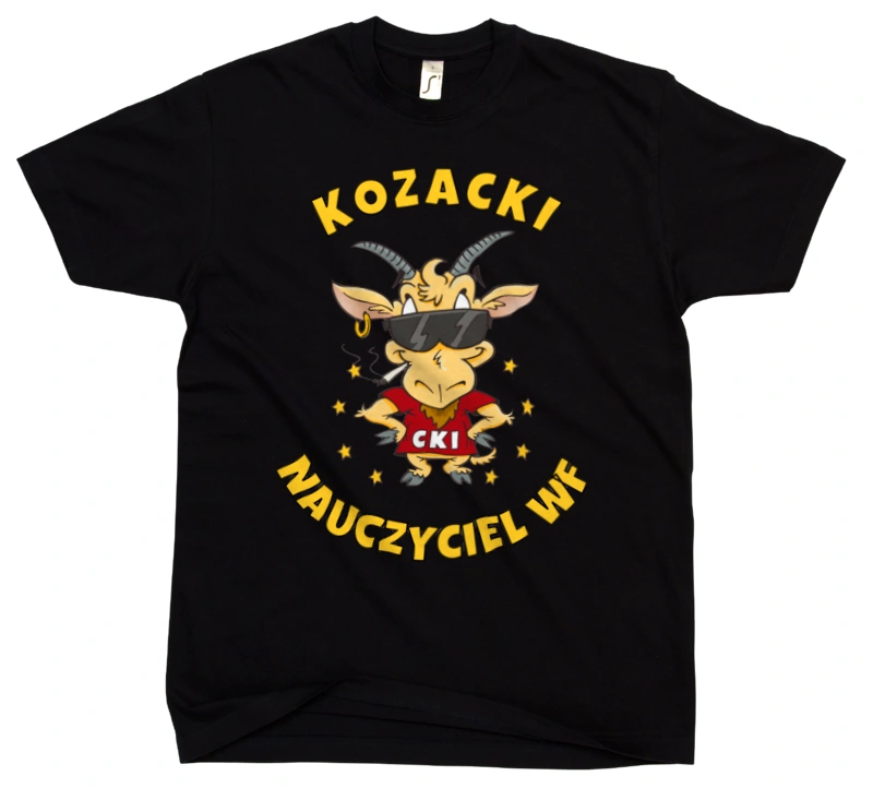 Kozacki Nauczyciel Wf - Męska Koszulka Czarna