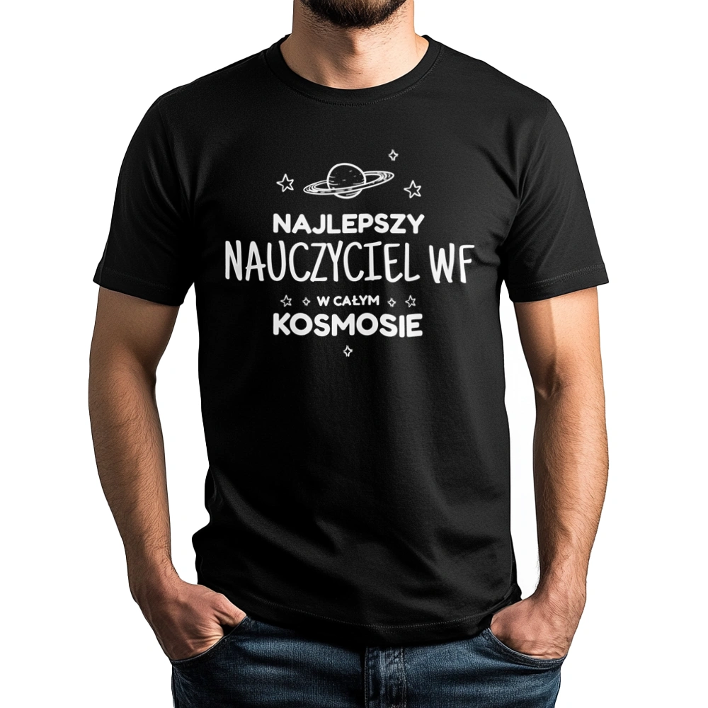 Najlepszy Nauczyciel Wf W Kosmosie - Męska Koszulka Czarna