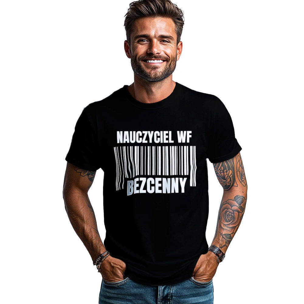 Nauczyciel Wf Bezcenny - Męska Koszulka Czarna