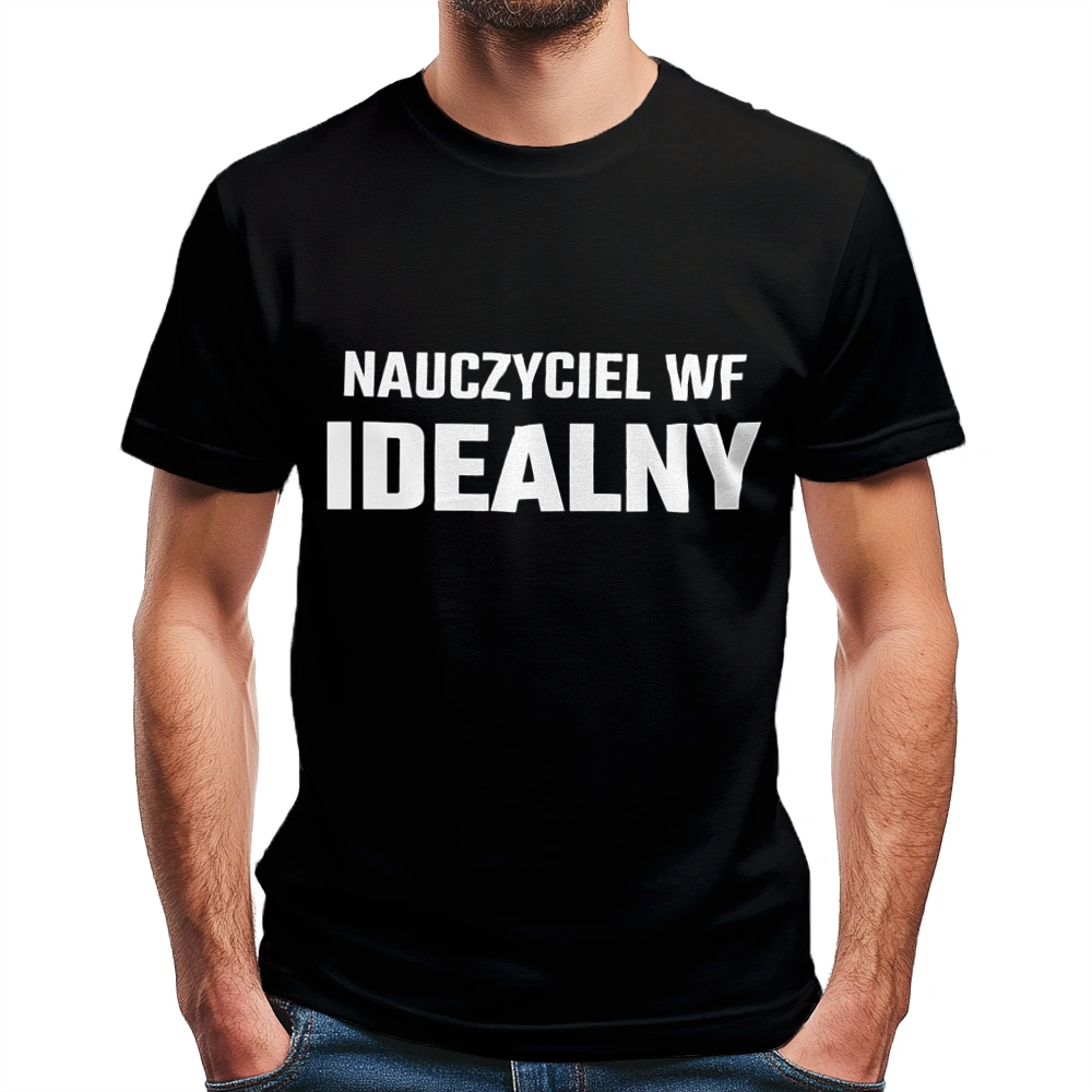 Nauczyciel Wf Idealny - Męska Koszulka Czarna