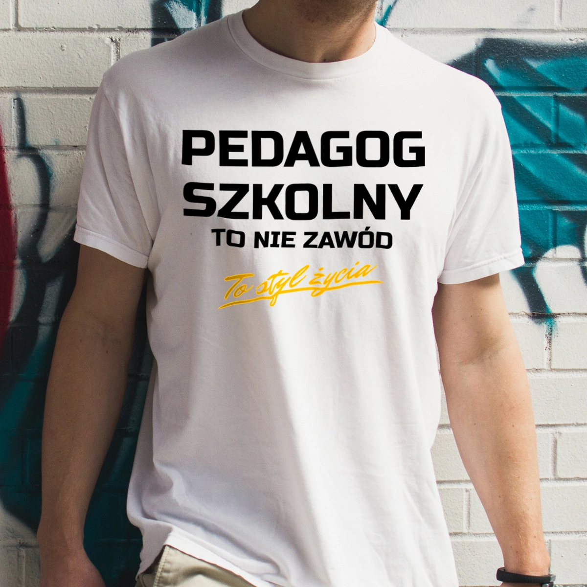 Pedagog Szkolny To Nie Zawód - To Styl Życia - Męska Koszulka Biała