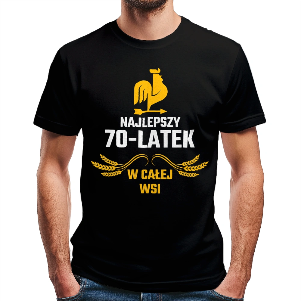 Najlepszy 70-Latek W Całej Wsi - Męska Koszulka Czarna