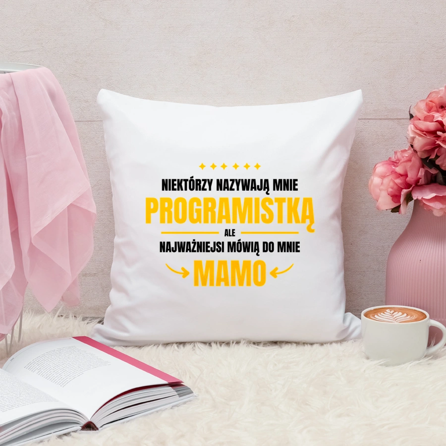 Mama Programistka - Poduszka Biała