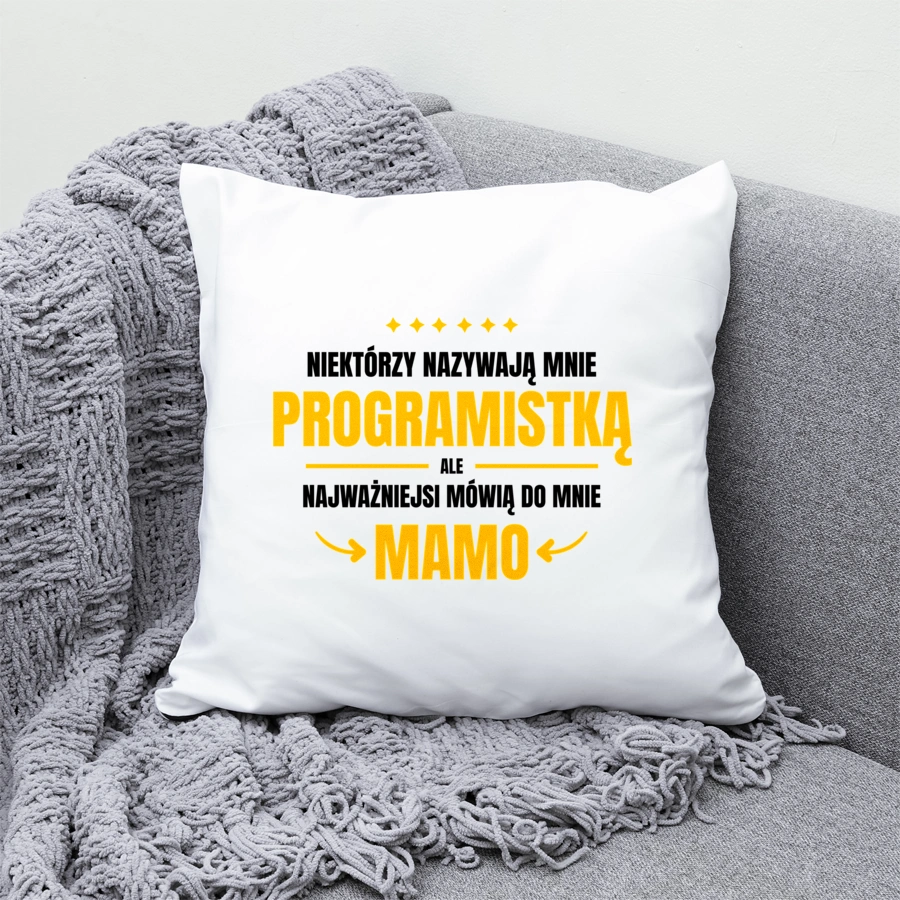 Mama Programistka - Poduszka Biała