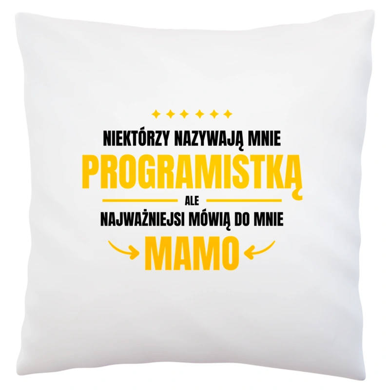 Mama Programistka - Poduszka Biała