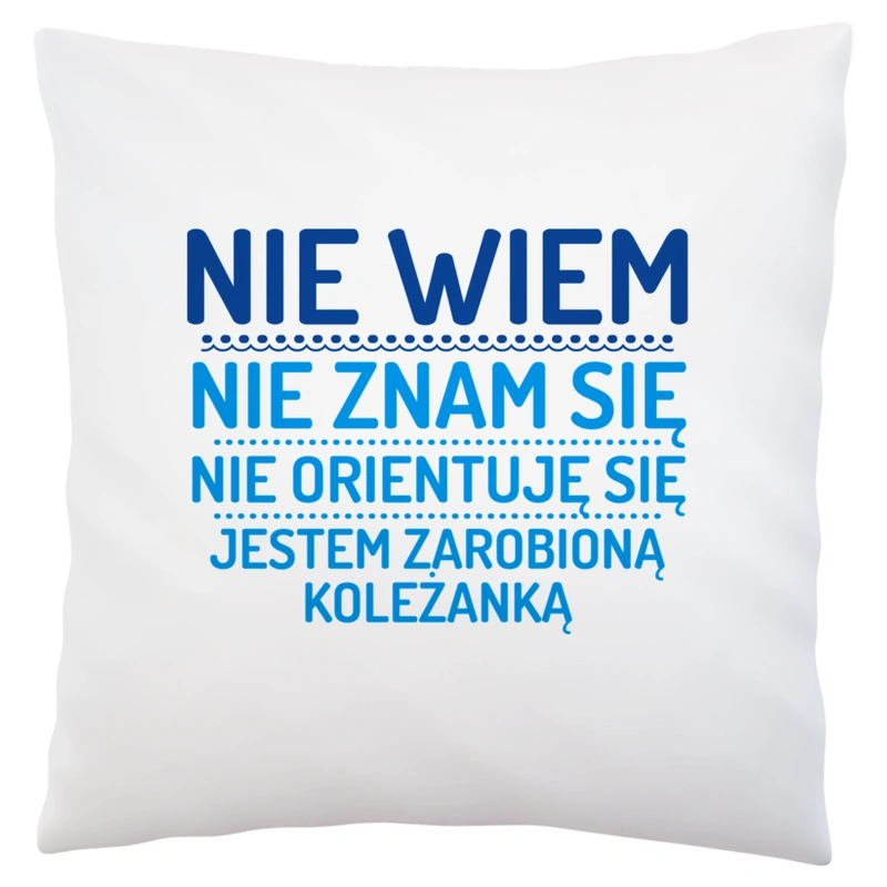 Nie Wiem Nie Znam Się Zarobioną Jestem Koleżanka - Poduszka Biała