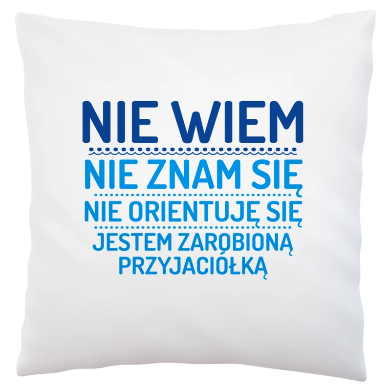 Nie Wiem Nie Znam Się Zarobioną Jestem Przyjaciółka - Poduszka Biała