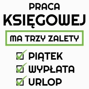 Praca Księgowej Ma Swoje Trzy Zalety - Poduszka Biała