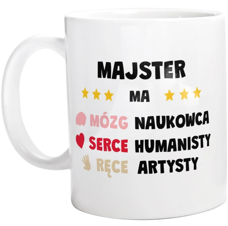 Mózg Serce Ręce Majster - Kubek Biały