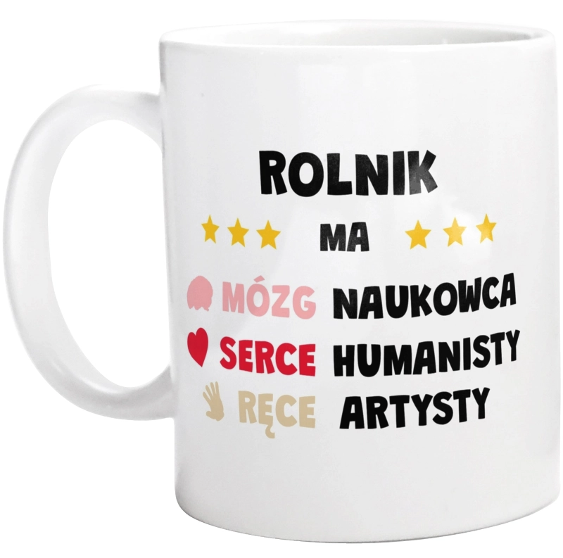 Mózg Serce Ręce Rolnik - Kubek Biały