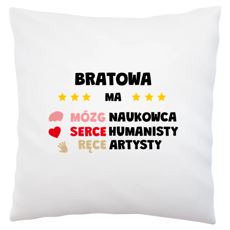 Mózg Serce Ręce Bratowa - Poduszka Biała