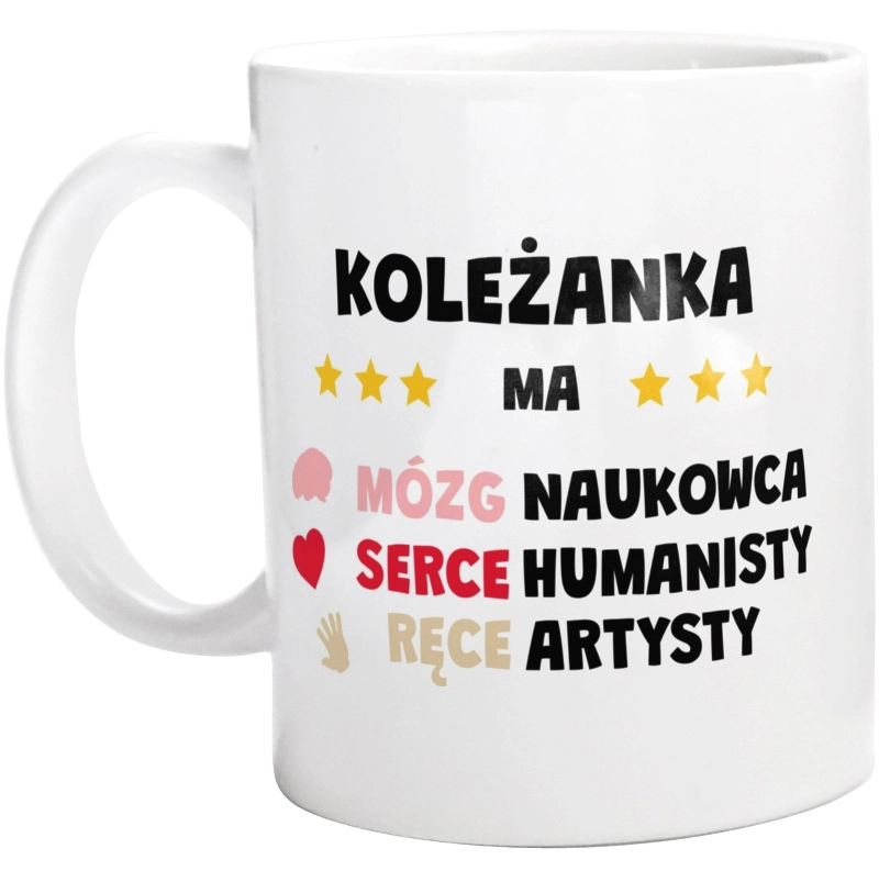 Mózg Serce Ręce Koleżanka - Kubek Biały