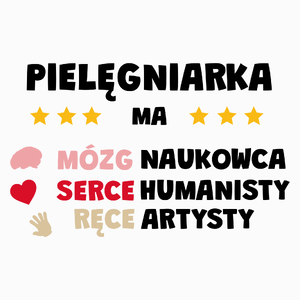 Mózg Serce Ręce Pielęgniarka - Poduszka Biała