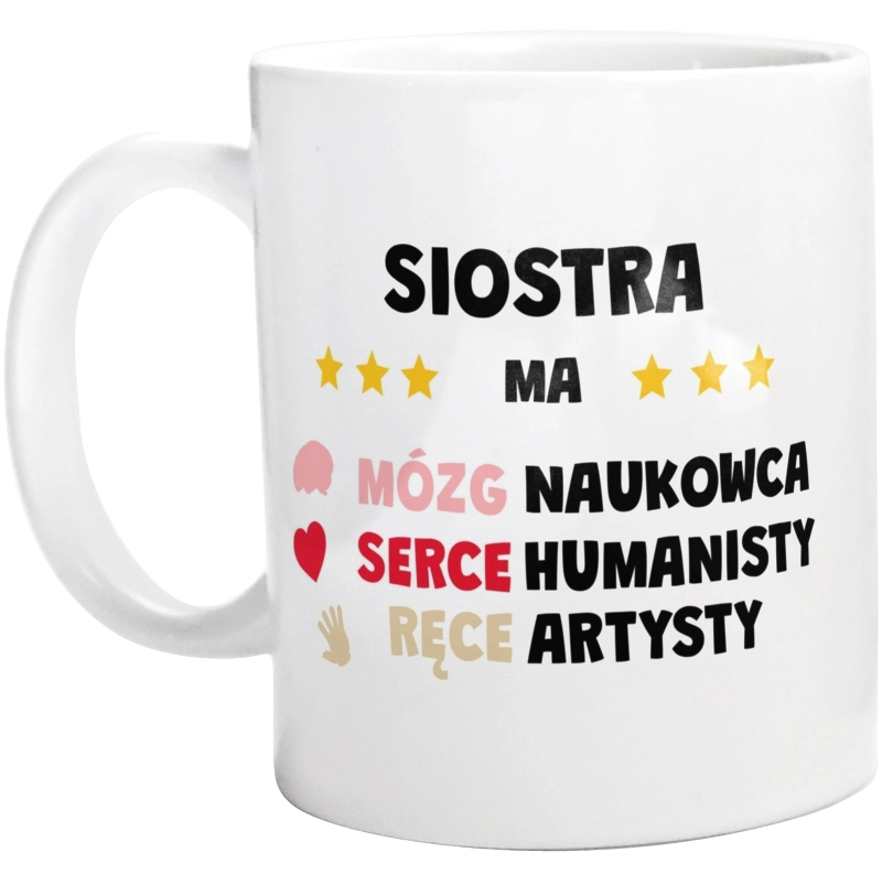 Mózg Serce Ręce Siostra - Kubek Biały