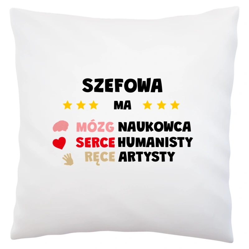 Mózg Serce Ręce Szefowa - Poduszka Biała