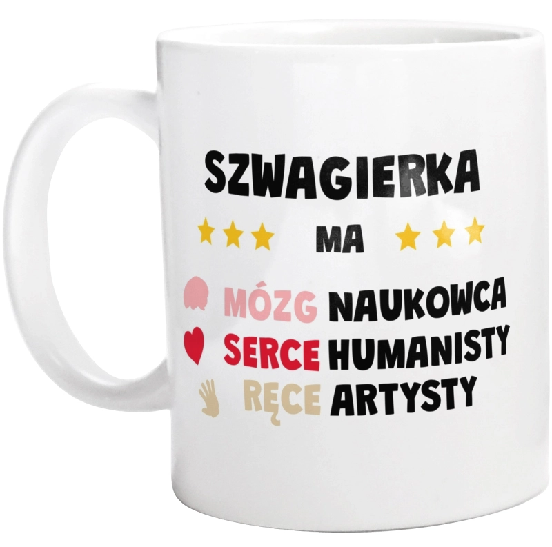 Mózg Serce Ręce Szwagierka - Kubek Biały