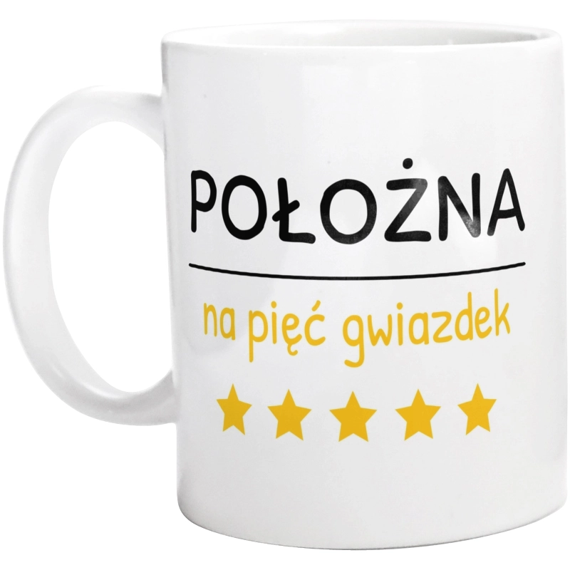 Położna Na 5 Gwiazdek - Kubek Biały