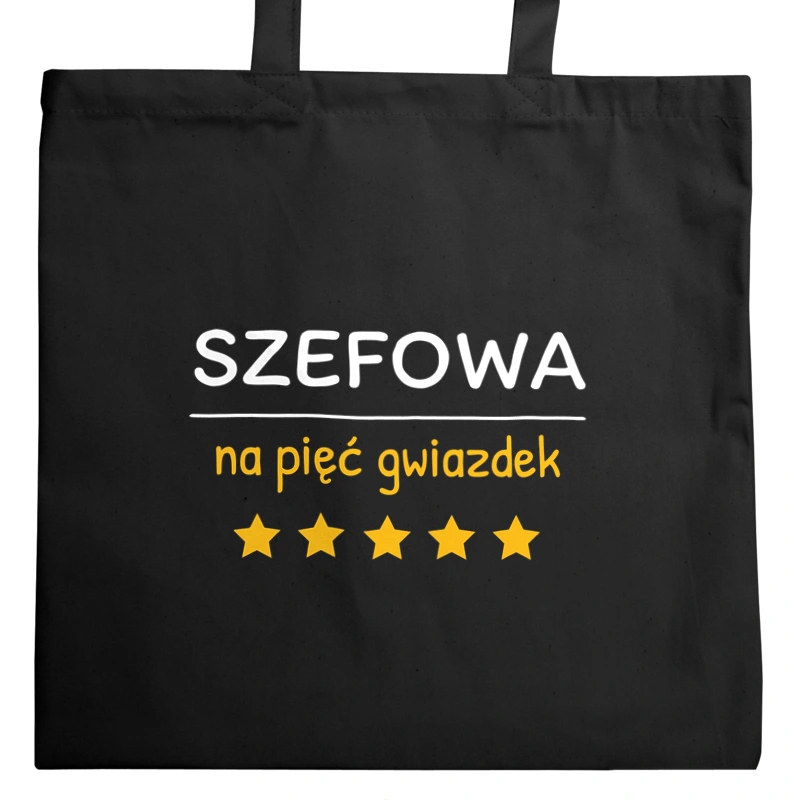 Szefowa Na 5 Gwiazdek - Torba Na Zakupy Czarna